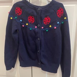 Hanna Andersson ladybug cardigan, size 6-7